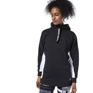 Reebok Meet You There Oversize Cover-Up Kapuzenpullover Damen - Schwarz - DE 938-PXO